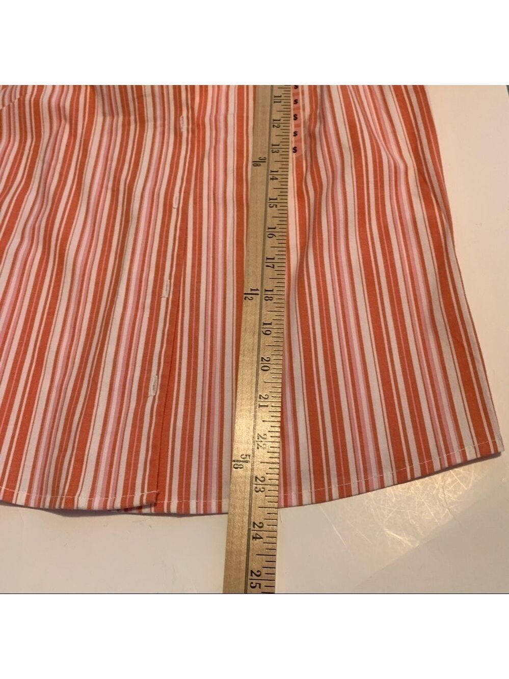 AUSTIN CLOTHING CO short sleeve striped button front cotton stretch blouse top - Picture 8 of 9